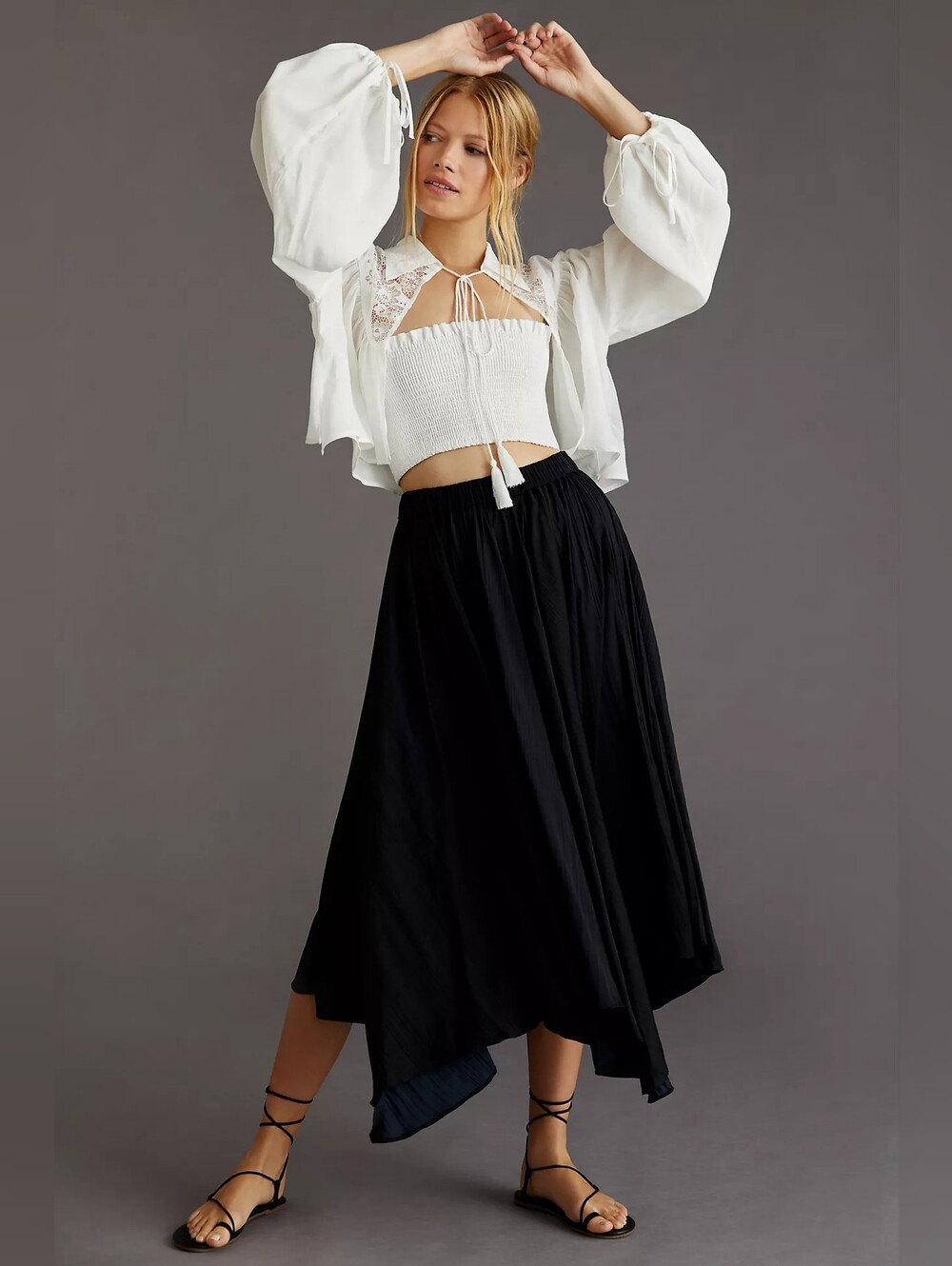 Anthropologie Maeve Cropped Lace Shrug